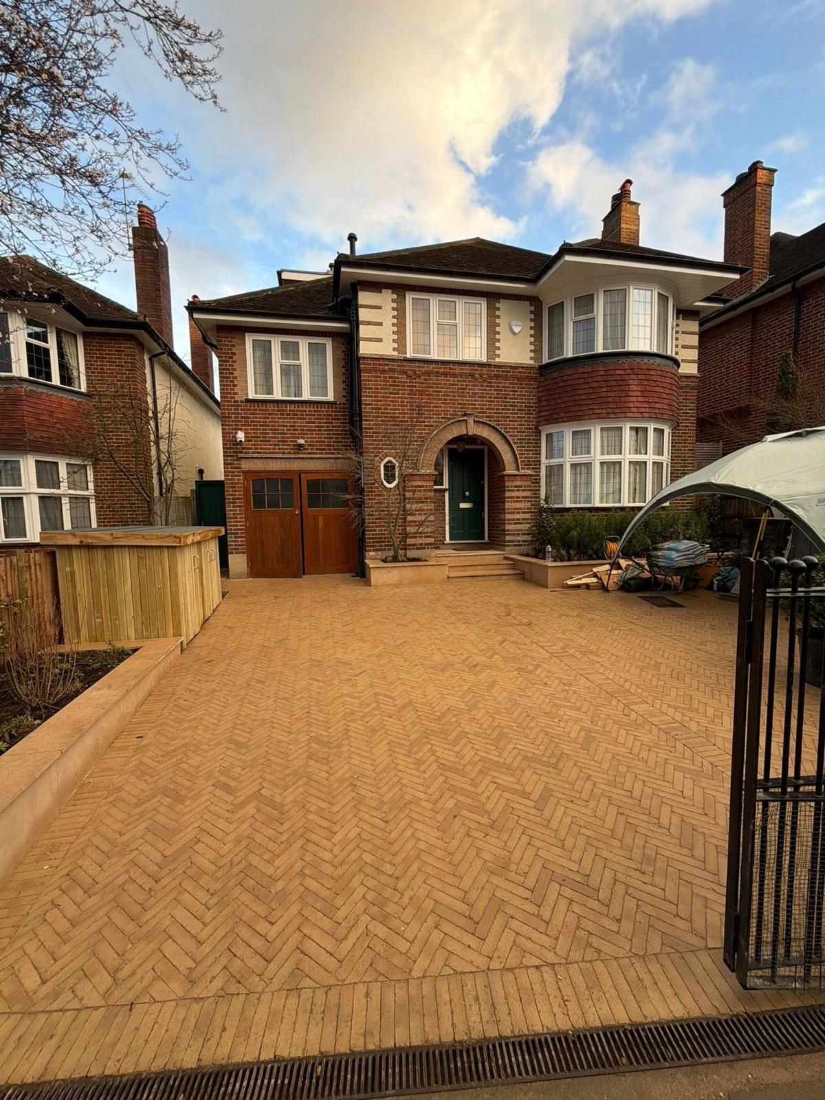 A modern and clean driveway installation